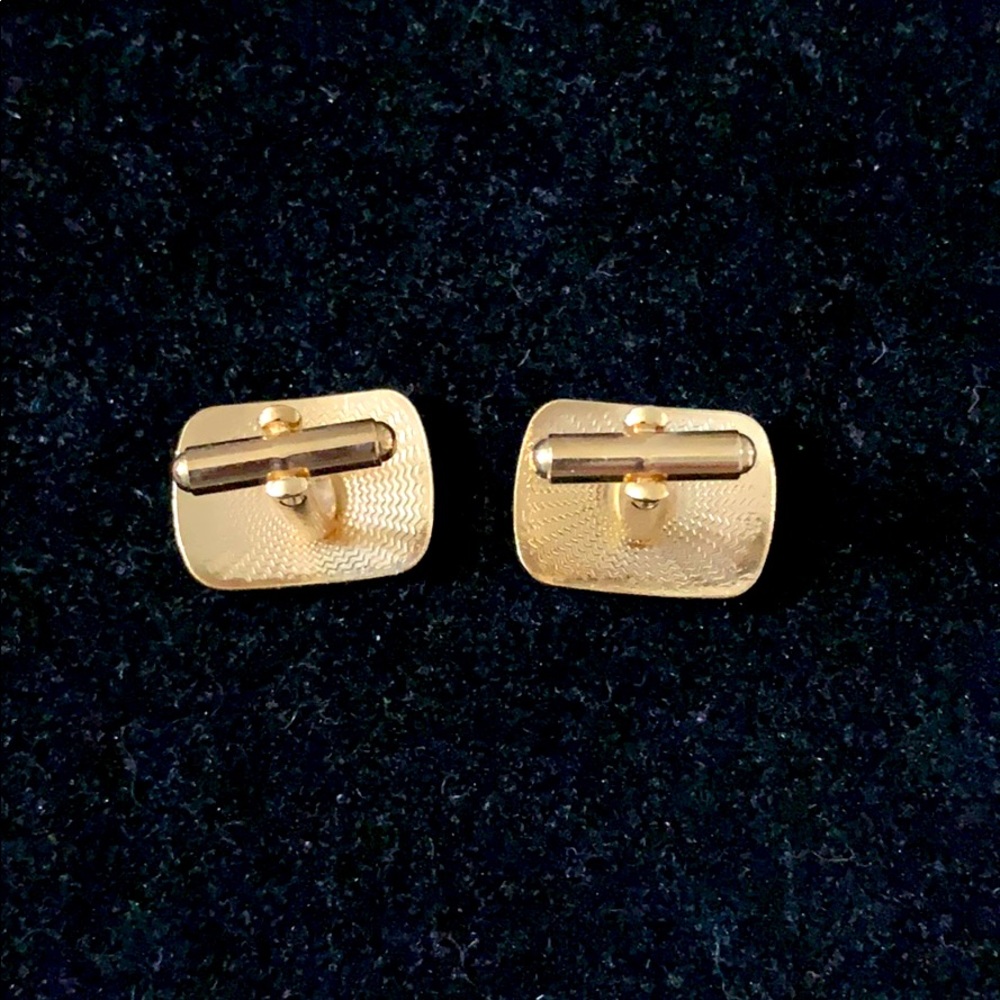 Cufflinks With Star Pattern & Space For Initials - image 5